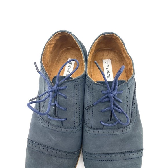 Steve Madden Blue Mens Joistt #752 Cap Toe Oxford Men’s Dress Shoes 10D - Picture 10 of 14